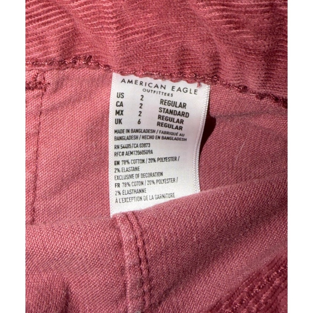 American Eagle Corduroy Mini Skirt Super Stretch A-Line Skater 90s Style Size 2 - Picture 8 of 8
